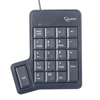 GEMBIRD numerická klávesnice KPD-UT-01 s tabulátorem, černá