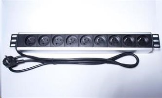 PremiumCord Panel napájecí do 19\" racku 1.5U, 9x230V, 2m kabel