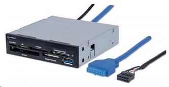 MANHATTAN Čtečka paměťových karet, 48 v 1, USB 3.0, 3.5\" interní, černá