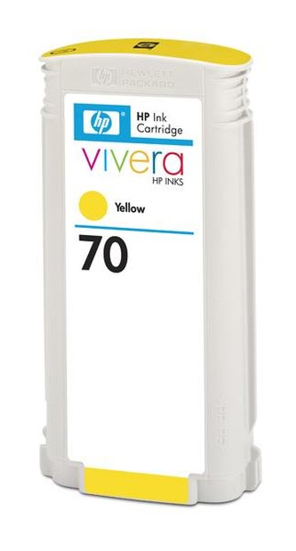 HP 70 Yellow DJ Ink Cart, 130 ml, C9454A