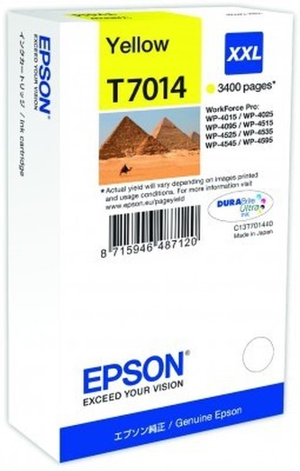 Inkoustová cart. pro tiskárny "série Workforce Pro 4000, 4500", EPSON Žlutá, 3,4 tis.stran