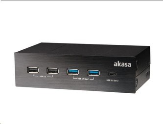 AKASA HUB USB InterConnect GX, 2x USB 3.1, 2x USB 2.0, USB-C, 5.25\" přední panel, interní