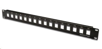 19\" modulární patch panel XtendLan 16port, černý