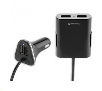 4smarts nabíječka do auta, 4x USB, 2,4 A, černá
