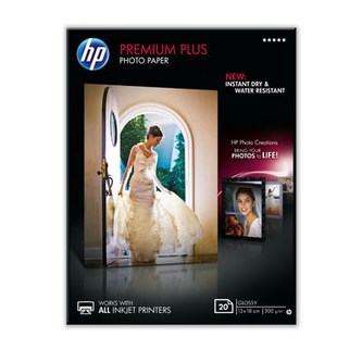 HP Premium Plus Glossy Photo Paper-20 sht/13 x 18 cm, 300 g/m2, CR676A HP Premium Plus Glossy Photo Paper-20 sht/13 x 18 cm, 300 g/m2, CR676A