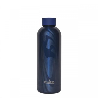 Puro OPTIC STRIPE láhev z nerezové oceli, double wall, 500ml tmavě modrá