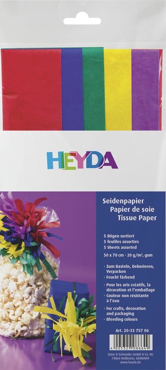 HEYDA Sada hedvábných papírů 50 x 70 cm - tmavý mix HEYDA Sada hedvábných papírů 50 x 70 cm - tmavý mix