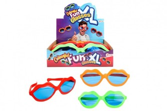 Brýle veselé "Kiss"  XL 25cm plast 3 barvy 12ks v boxu karneval