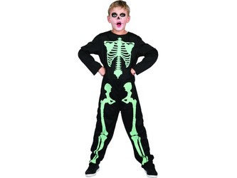 Šaty na karneval -  kostra svítící ve tmě, 120 - 130cm