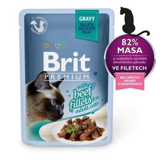 Kap.Brit Prem.Cat Delic.Fillets in Gravy with Beef 85g