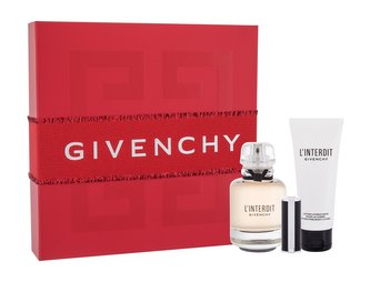 Givenchy L´Interdit parfémovaná voda 80 ml + tělové mléko 75 ml + rtěnka Le Rouge 1,5 g 333 L´Interdit