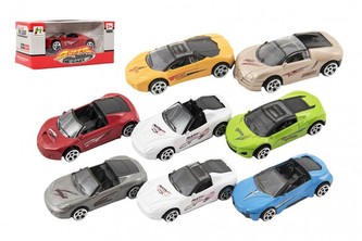 Auto kov/plast 7cm na volný chod mix druhů v krabičce 11x5x5cm