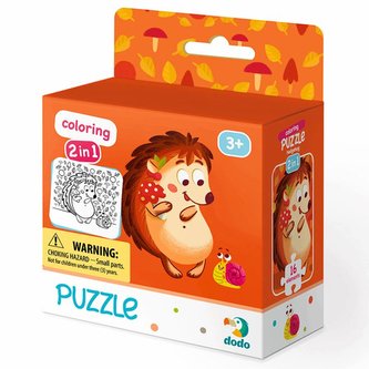 Puzzle s omalovánkou Ježek 16 dílků