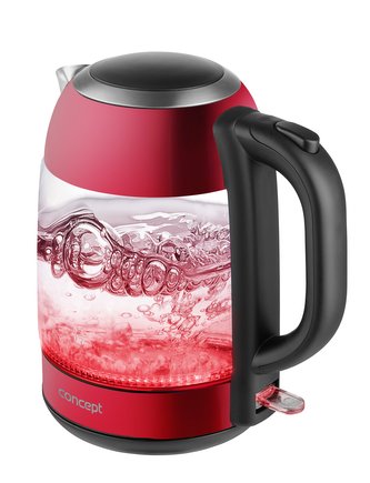 RK4081 Rychlovarná konvice skleněná 1,7 l, červená