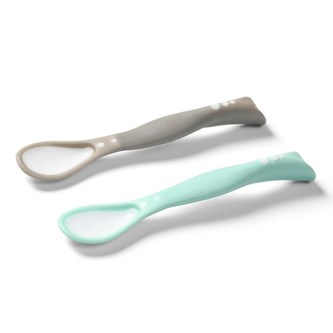 Dětská flexibilní lžička Baby Ono 2ks šedá, zelená