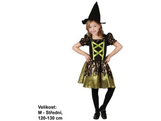 Kostým na karneval - Čarodějka, 120 -130 cm
