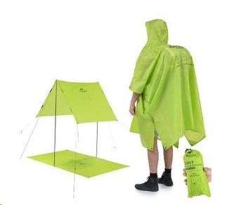 Naturehike 3v1 poncho 210T 300g - zelené