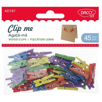 Dřevěné barevné kolíčky /45ks/