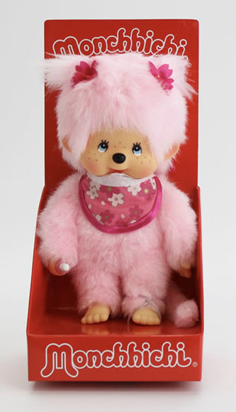 Monchhichi 20cm - růžová holka s kvítky (Mončiči)