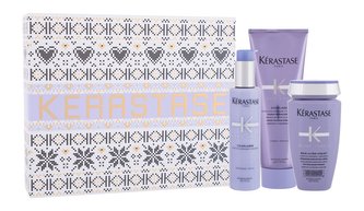 Kérastase Blond Absolu šampon Blond Absolu Bain Ultra-Violet Anti-Brass Purple Shampoo 250 ml + balzám na vlasy Blond Absolu Cicaflash Intense Fortifying Treatment 250 ml + termoochranné sérum na vlasy Blond Absolu Cicaplasme Universal Fortifying Heat-Pro