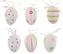 Vajíčka plastová na zavěšení  motiv pastel 6 cm, 6 ks, 8969