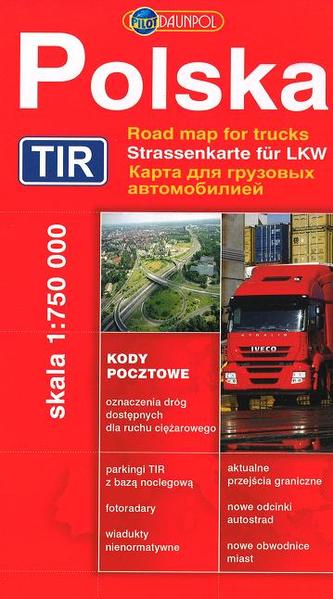 Polska. Mama drogowa dla TIRów 1:750000