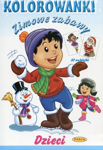 Kolorowanka. Zimowe zabawy. Dzieci