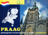 Praag plattengrond van het centrum 1:15 000 + ansichtkaart