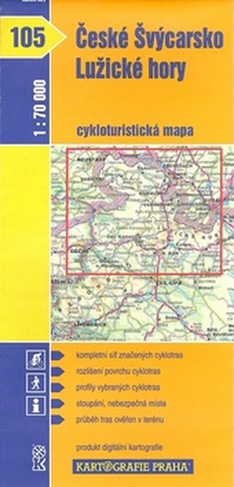 1: 70T(105)-České Švýcarsko,Lužické hory (cyklomapa)