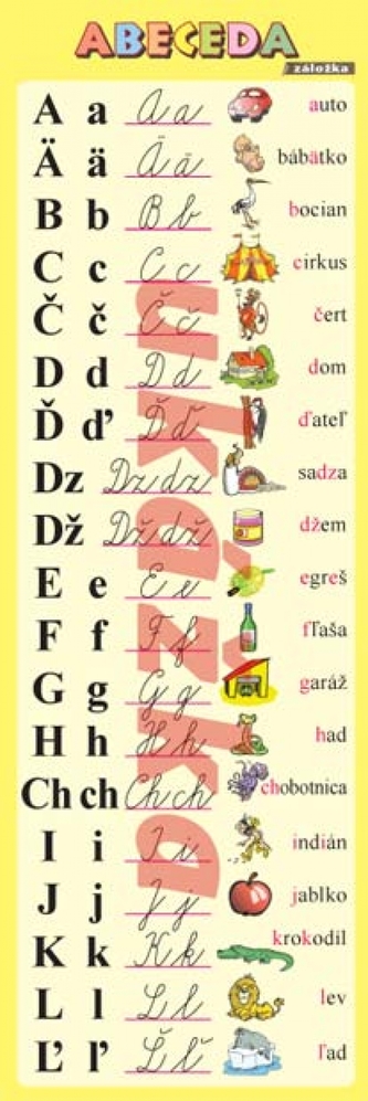 Záložka - Abeceda
