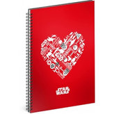 Blok - Star Wars/Red, A5 nelinkovaný,spirálový