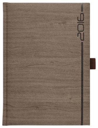 Diář 2016 Wood hnědý týdenní A5