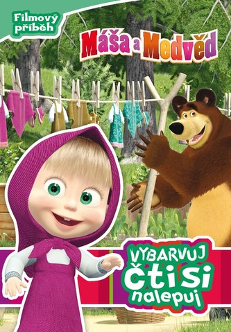 Máša a medvěd Vybarvuj, čti si, nalepuj