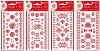 Samolepky velikonoční na vajíčka gelové červené 8,5x18,5cm