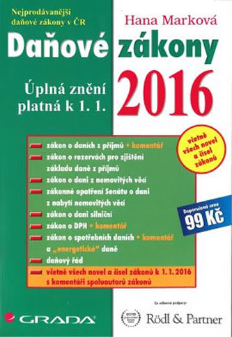 Daňové zákony 2016 Daňové zákony 2016