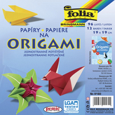 Papíry na origami: 96 listů ve 12 barvách jednostranně potištěných