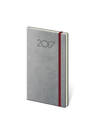 Diář 2017 - New Praga/týdenní kapesní šedá