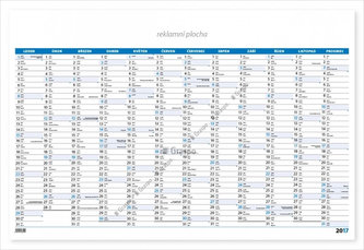 Kalendář nástěnný 2017 - Mapový plakát modrý