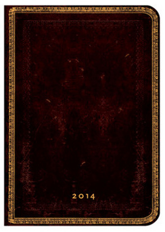 Diář 2014 - Black Moroccan midi (12-měsíční verso Week-at-a-Time)