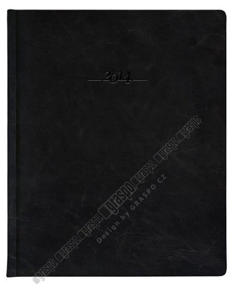 Diář 2014 - CARUS černý President - kožený týdenní