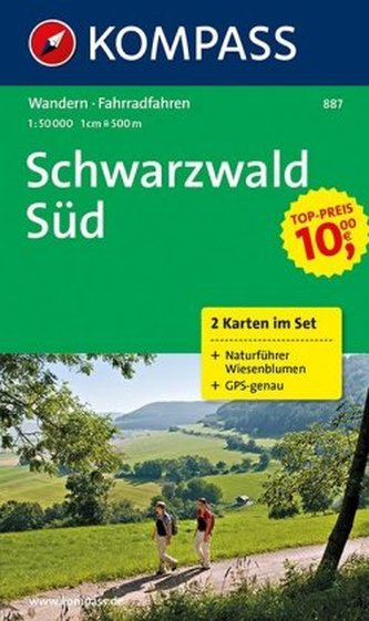 Schwarzwald Süd 1:50 000 / sada 2 turistických map KOMPASS 887