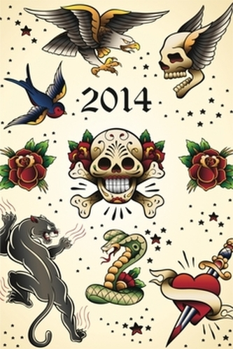 Diář 2014 - Tattoo - Týdenní magnetický