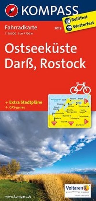 Kompass Fahrradkarte Ostseeküste, Darß, Rostock
