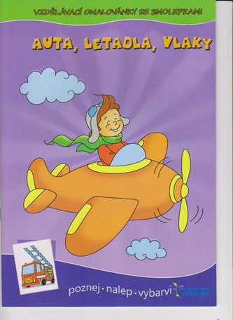 Auta, letadla, vlaky - Omalovánky se samolepkami