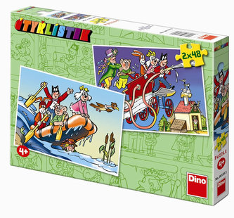 Čtyřlístek - puzzle 2 motivy v balení 2x48 dílků