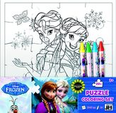 Ledové království omalovací puzzle