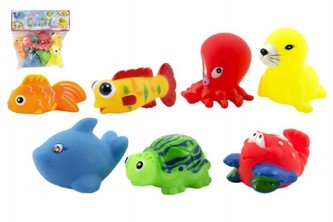 Mořská zvířátka pískací gumové 7ks v sáčku
