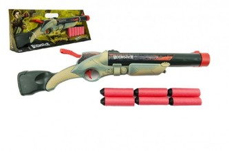 Pistole/Puška brokovnice s pěnovými náboji plast 49cm v krabici 51x19x7cm