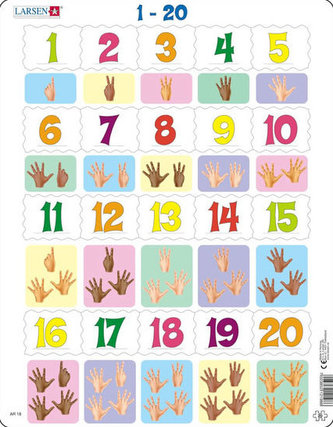 PUZZLE MAXI - Prsty na ruce od 1 - 20/20 dílků