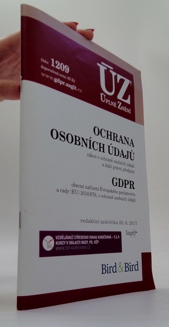 ÚZ č. 1209 - Ochrana osobních údajů, GDPR